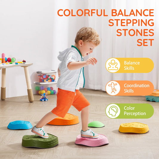 SucceBuy Balance Stepping Stones Indoor Outdoor Kids Toy
