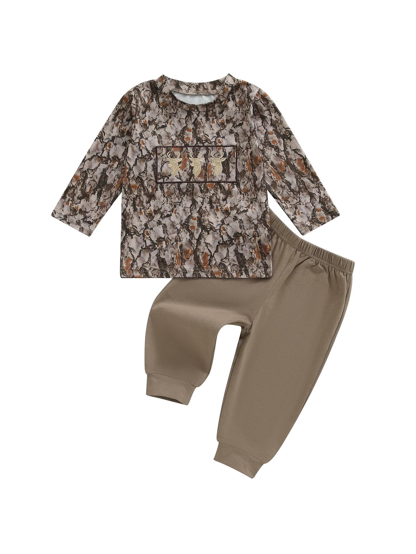 CN Guangdong Toddler Boy Plaid Flannel Shirt Jeans Set