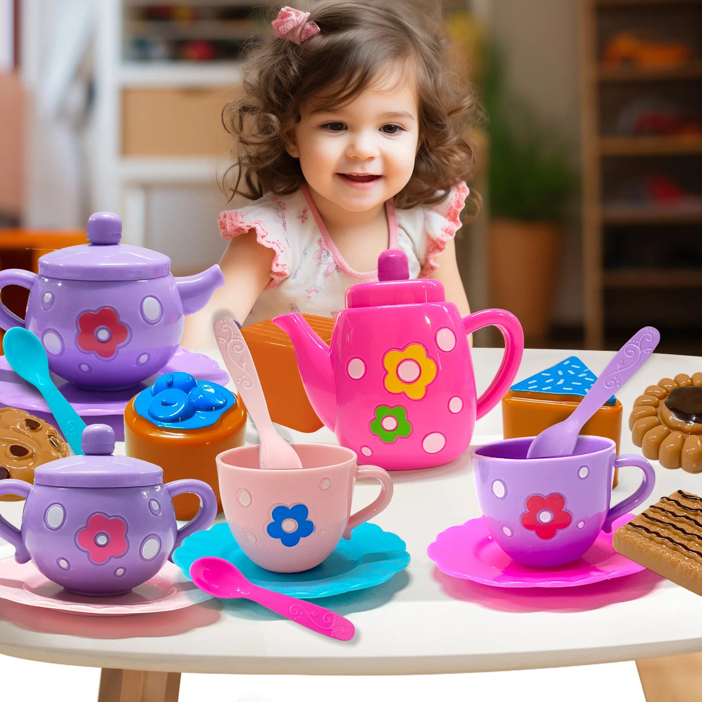 Gzsbaby Tea Set For Little Girls Tea Party Kit Kettle