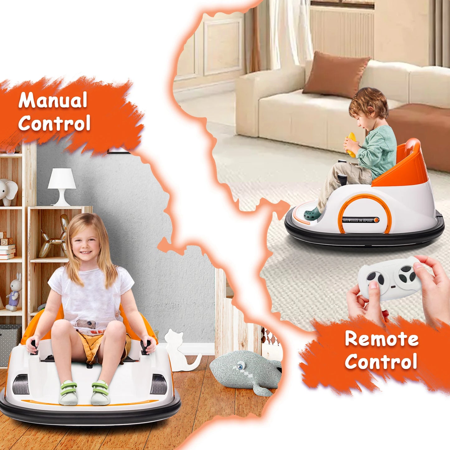 12V Ride On Bumper Car For Kids With Remote Control