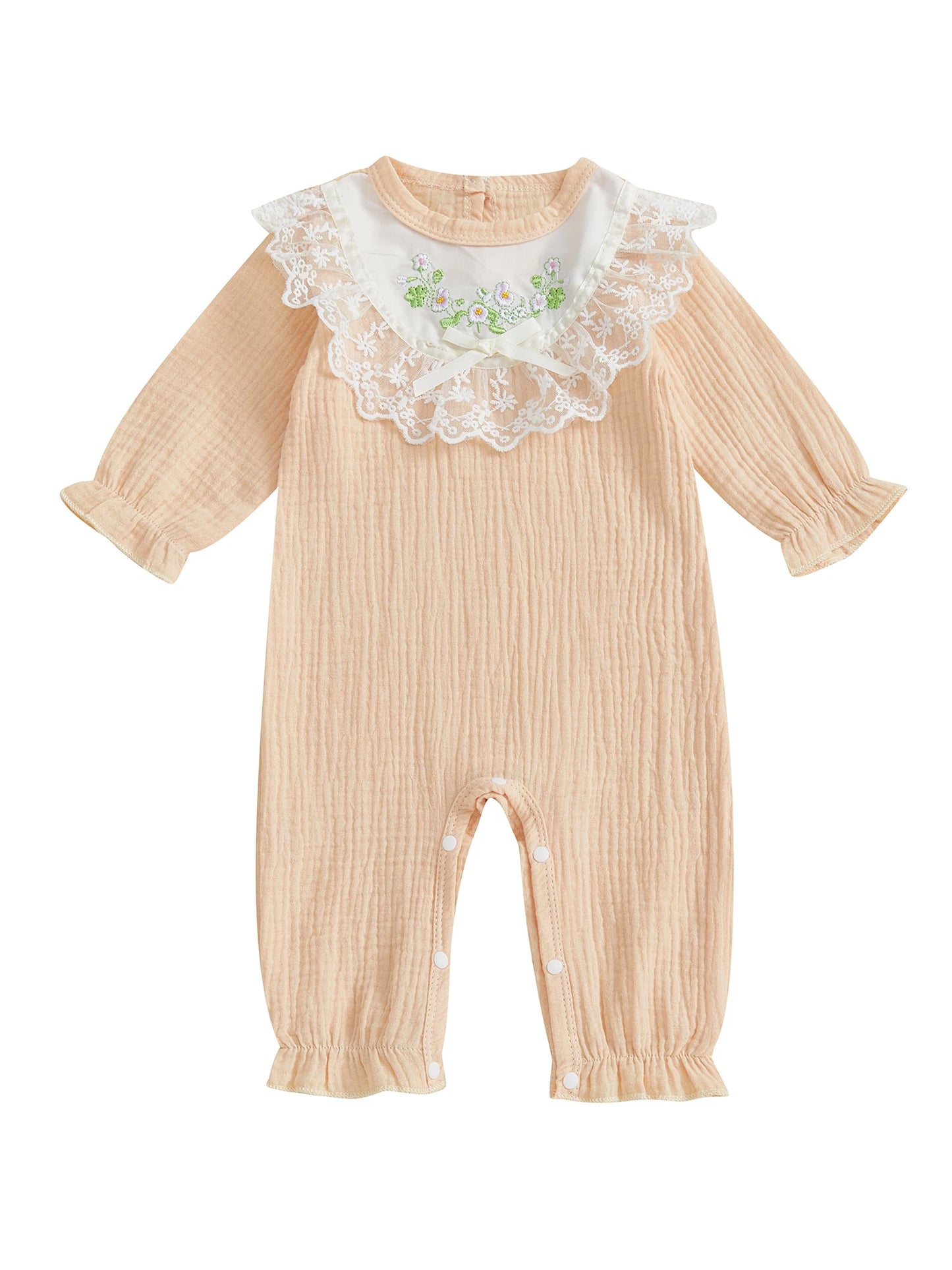 Guangdong CN Toddler Romper With Floral Embroidery Lace
