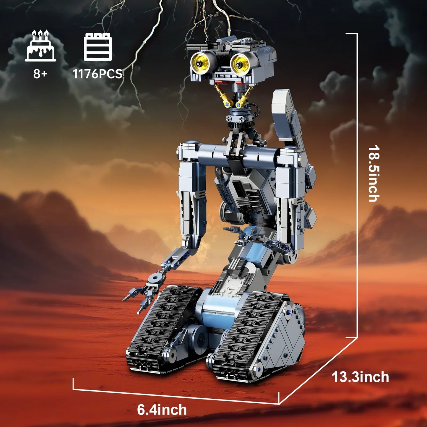 BuildMoc Johnny Five Robot Building Blocks Set Gift Idea