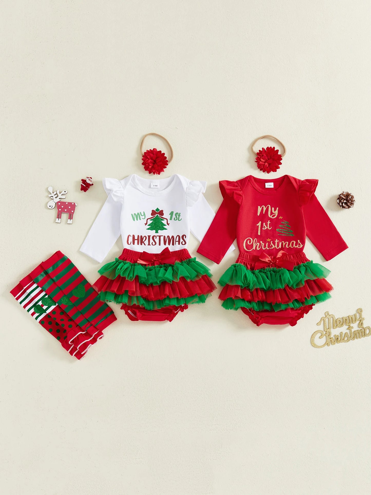 CN Guangdong Toddler Girl Winter Holiday Sequin 4-Piece Set