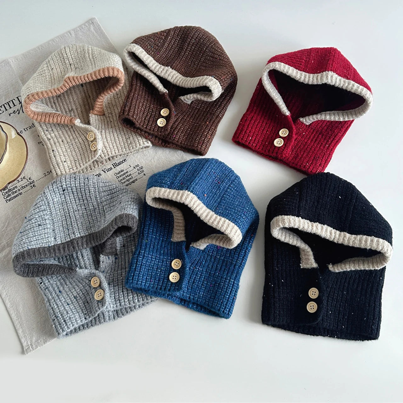 FAITOLAGICN Winter Kids Balaclava Hat ThermalInsulated Knitwear Windproof Scarf Beanie