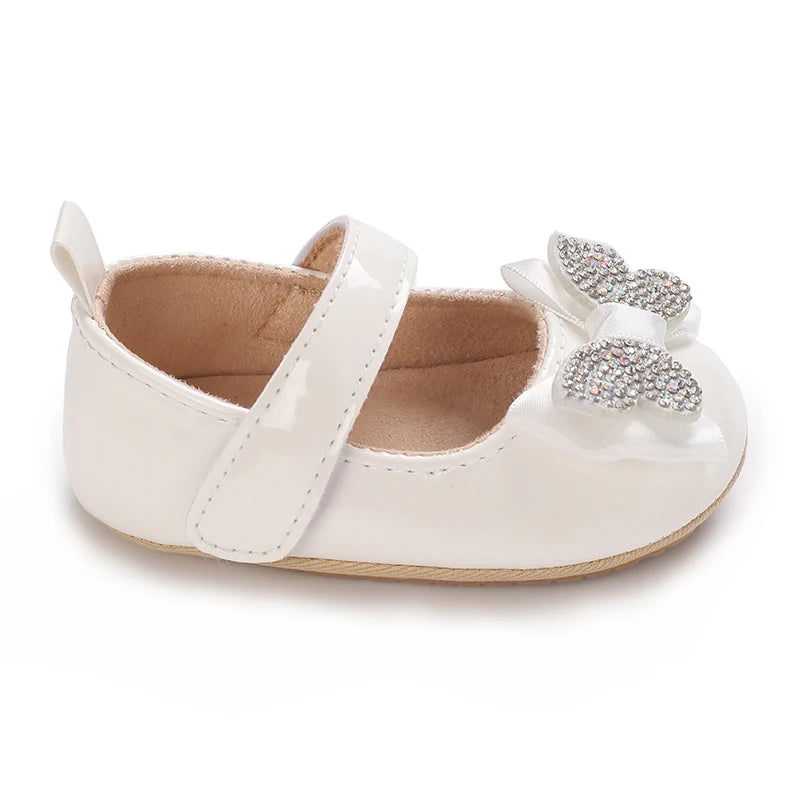 Baby Girls First Walkers Butterfly Knot Shoes Soft Rubber Bottom
