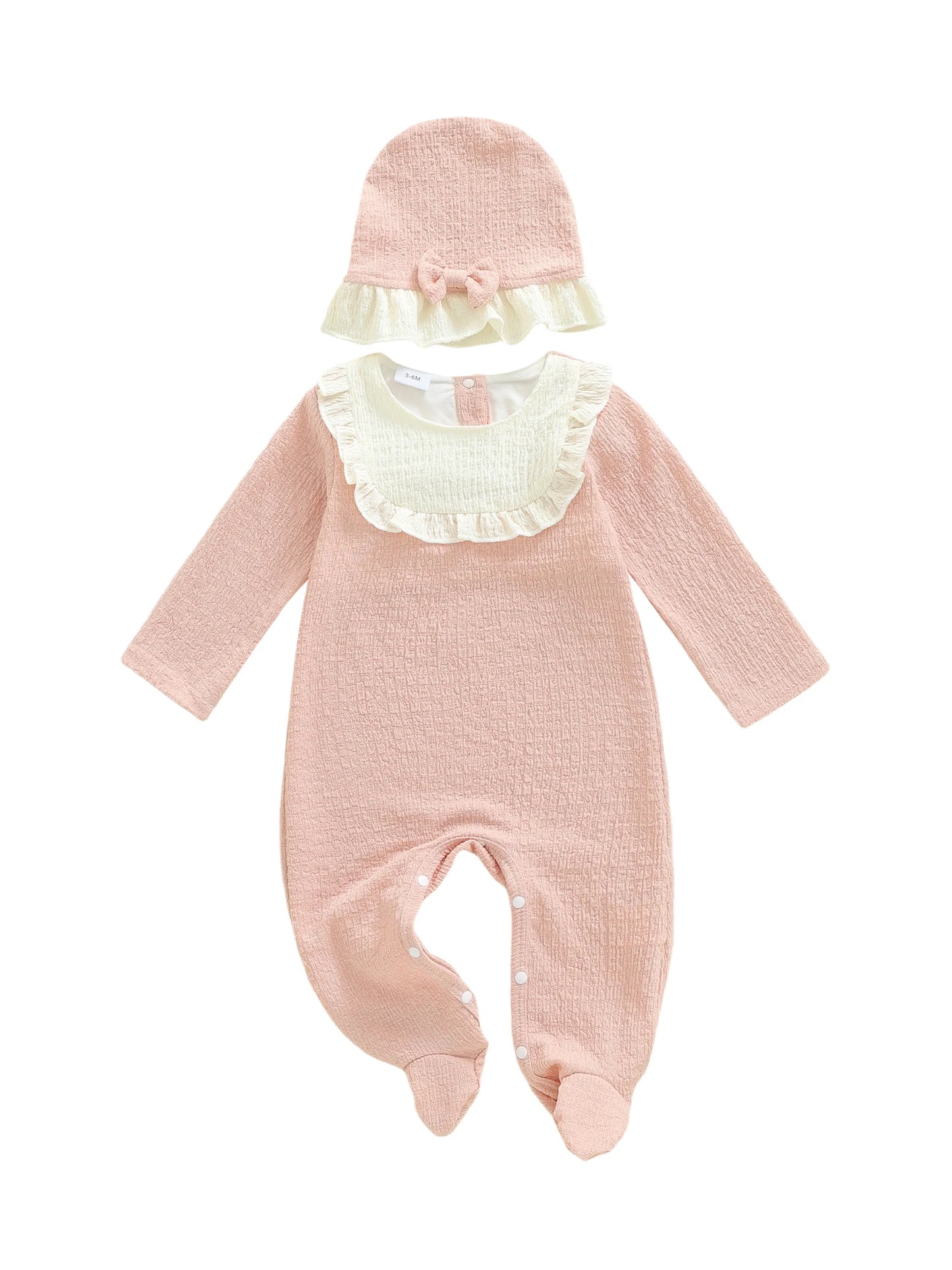 Adorable Infant Romper Set With Autumn Ruffles Hat Footed