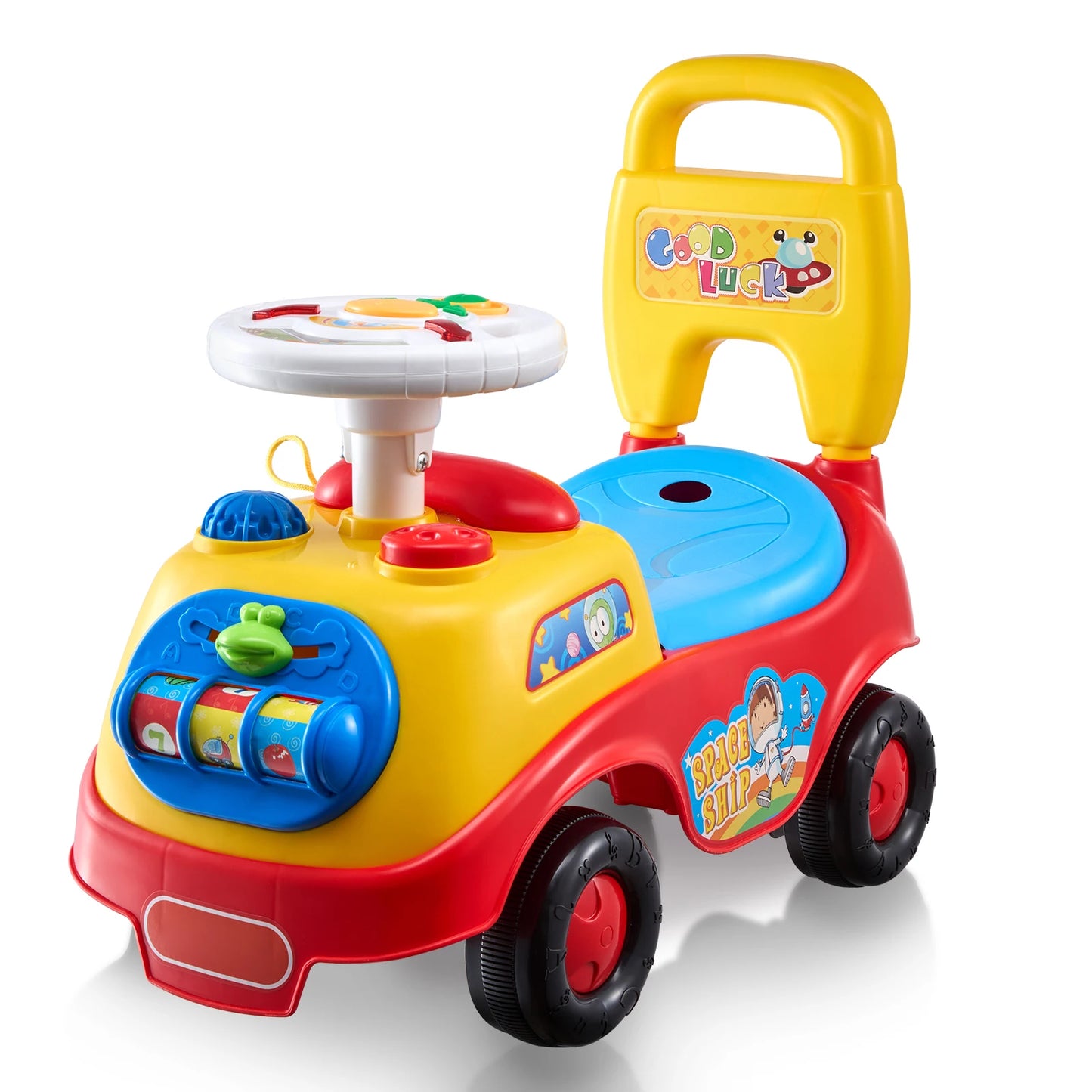 SucceBuy Toddler Ride Push Car Sit To Stand With Music