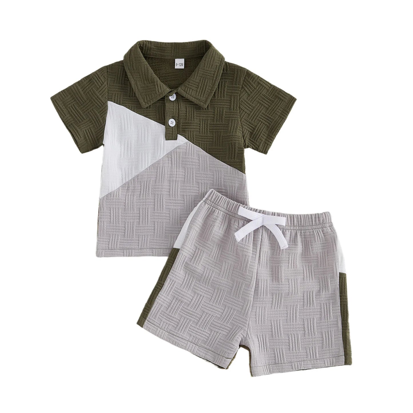 Baby Boy 2-Piece Lapel Neck Tops And Shorts Set