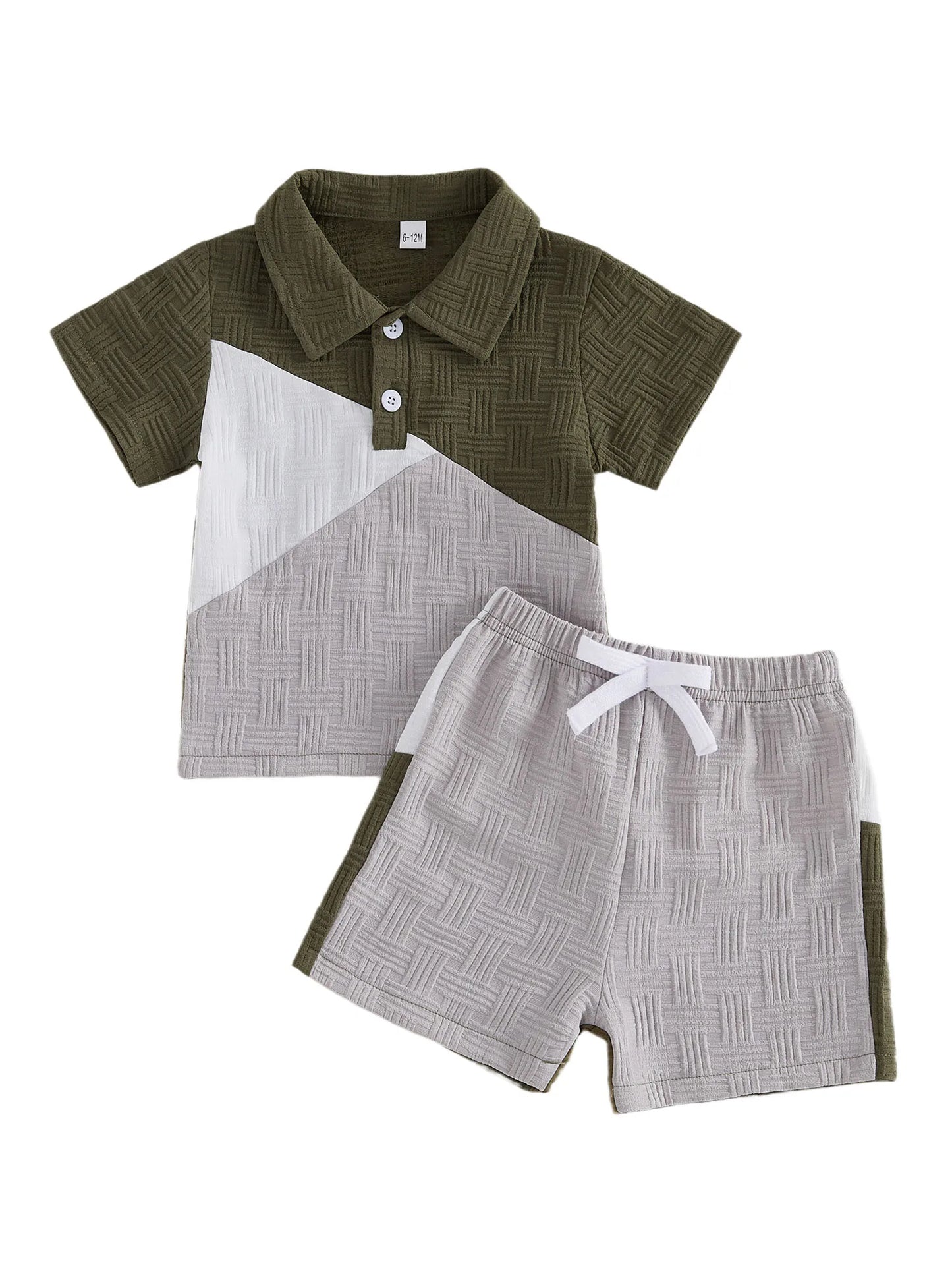 Baby Boy 2-Piece Lapel Neck Tops And Shorts Set