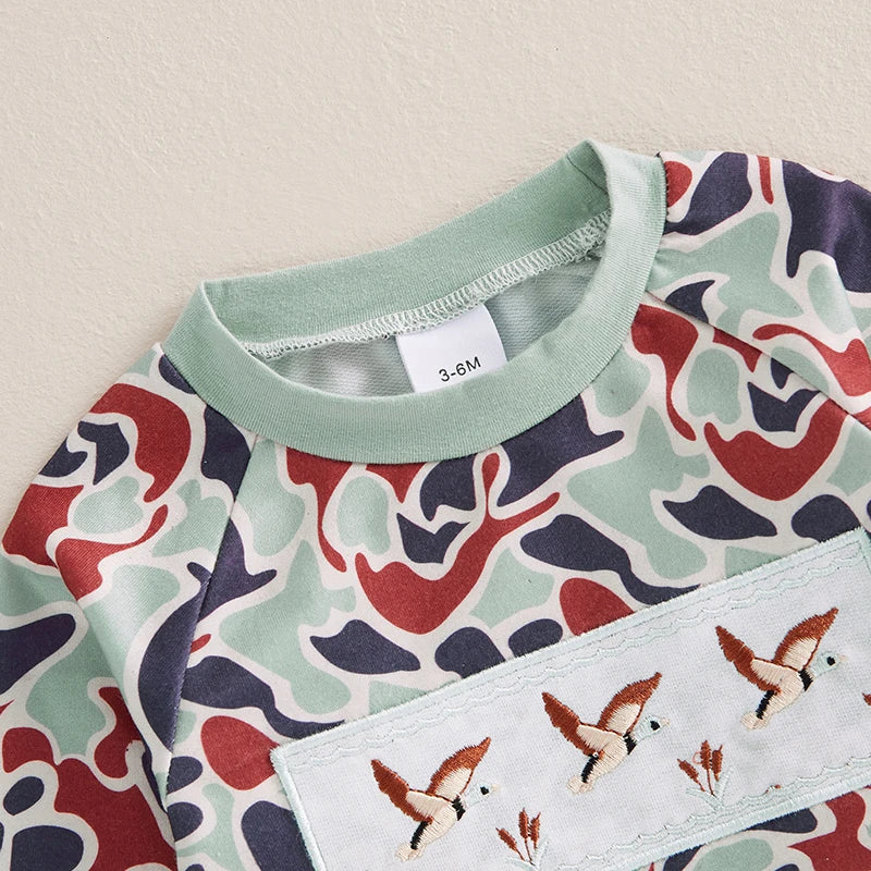 Pudcoco Baby Jumpsuit Longsleeve Camouflage Romper Unisex