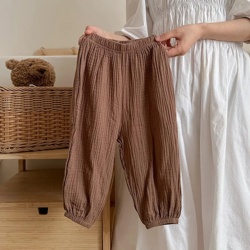 Unisex Kids Anti Mosquito Pants Elastic Waist Lightweight Polyester