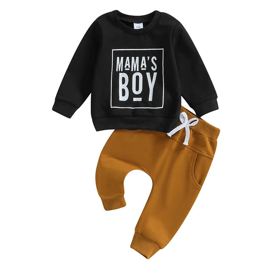 Pudcoco Toddler Boy Fall Winter Outfit Set Long Sleeve