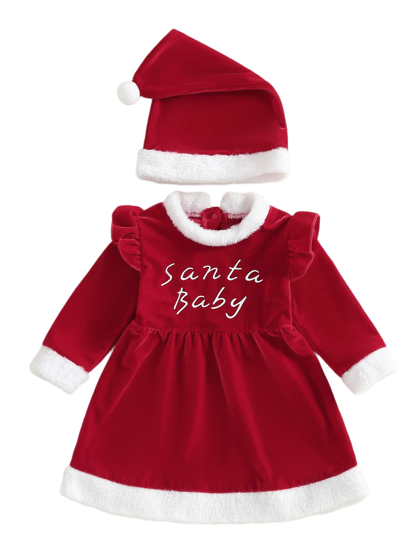 Toddler Christmas Romper Set With Matching Headband And Socks