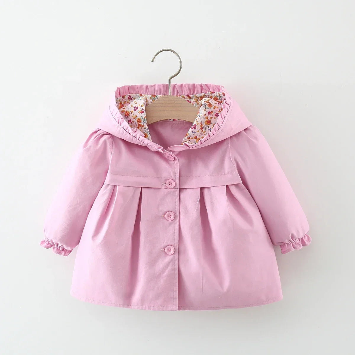 Newborn Baby Girl Hooded Windbreaker Coat Outerwear