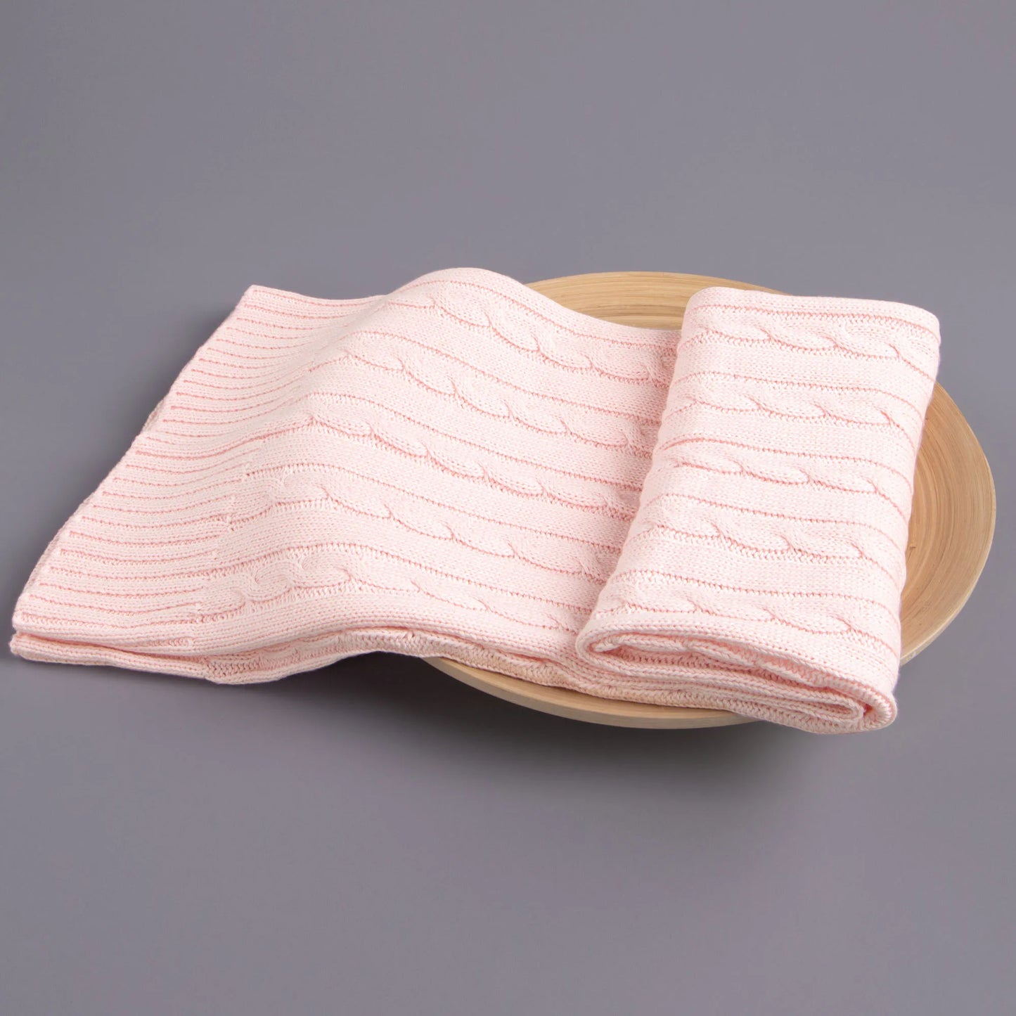 Ntbay 100 Percent Cotton Cable Knit Toddler Blanket Soft