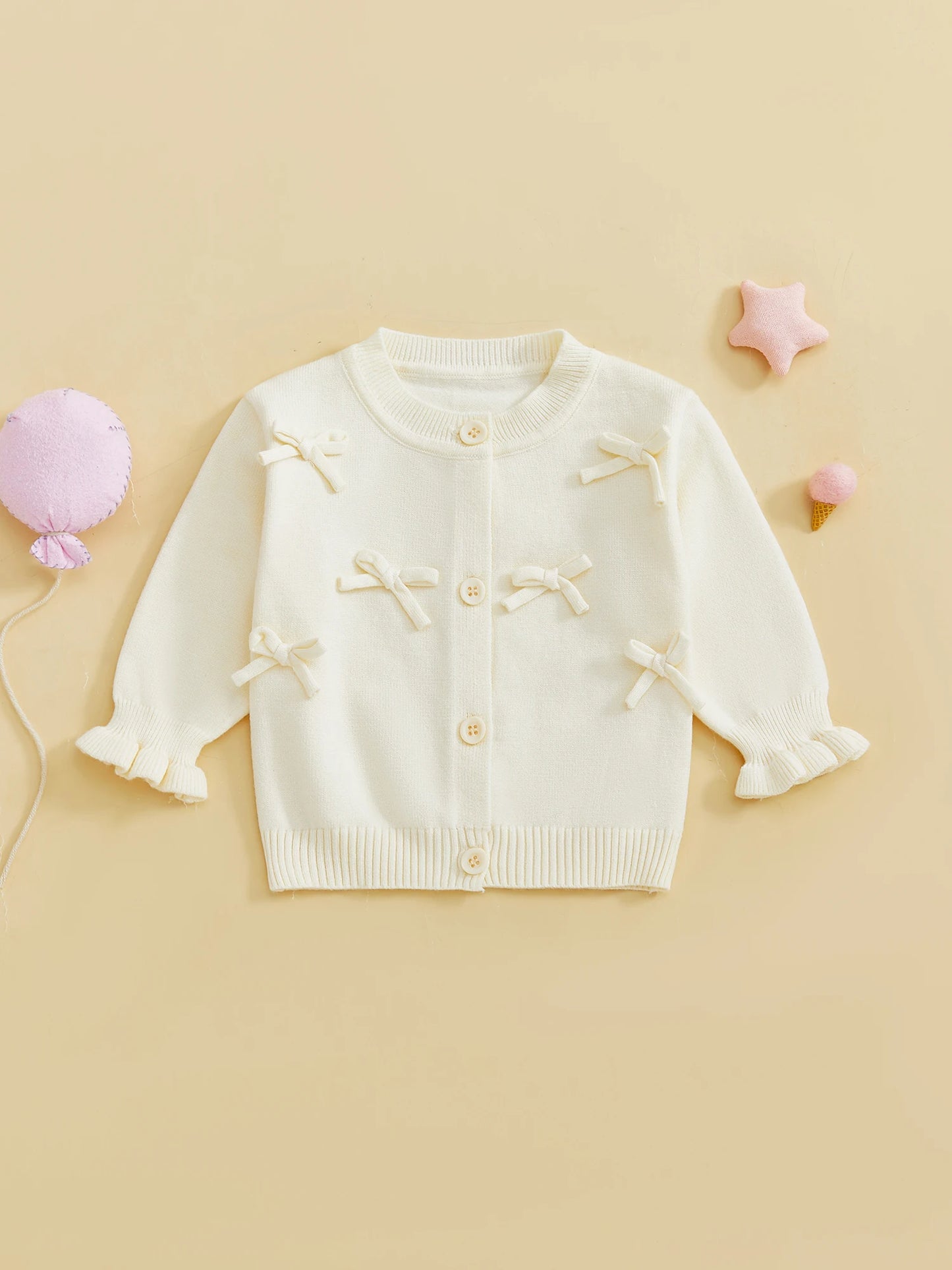 Infant Hooded Cable Knit Cardigan Sweater For Baby Boy