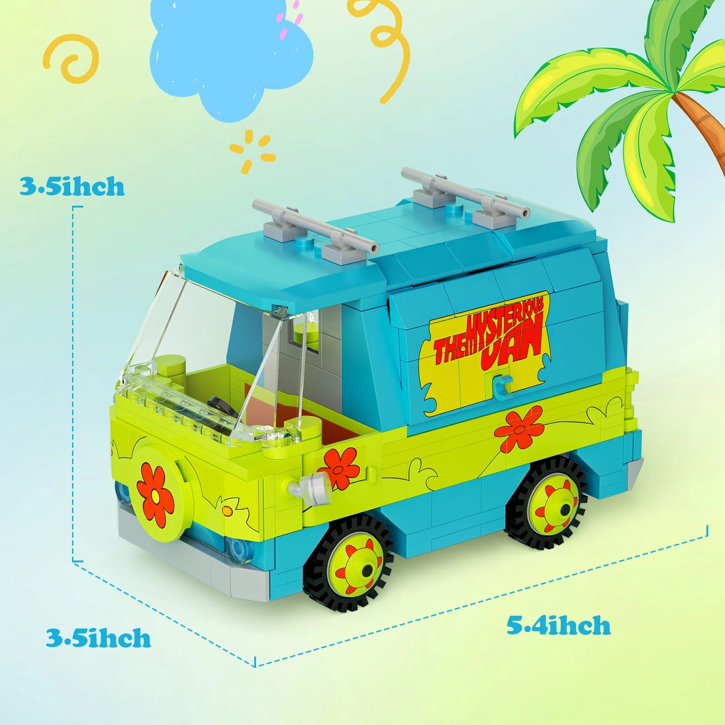 BuildMocCE Mystery Machine Car Model Kit Building Blocks