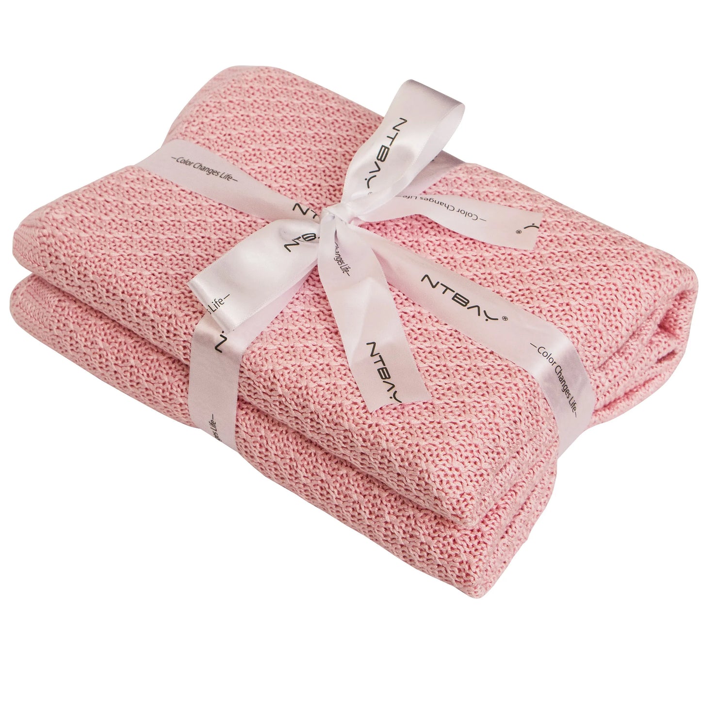 Ntbay Bamboo Cable Knit Toddler Blanket Soft Cooling Touch