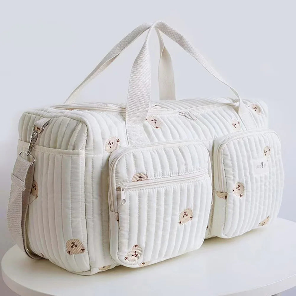 Quilted Baby Diaper Bag Duffle Weekender Travel Organizer