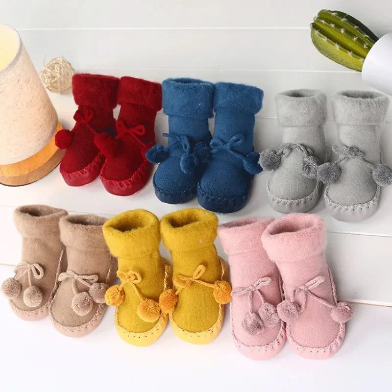 Unisex Baby Cotton Non Slip Socks For Winter Warmth