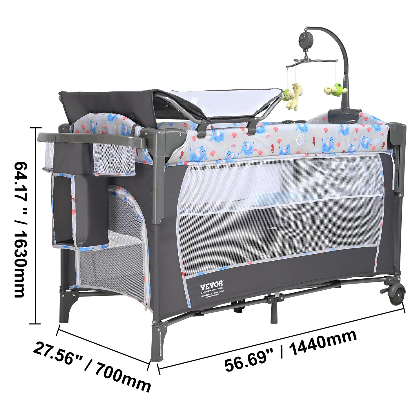 SucceBuy Baby Bassinet Bedside Sleeper With Basket Wheels