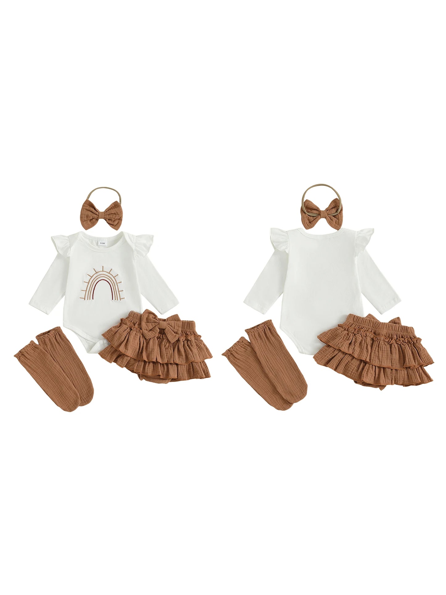 Guangdong Toddler Girls Autumn 4 Piece Romper Headband Set