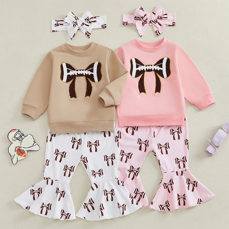 PudcocoCN Toddler Girls Winter Set Ruffle Sleeve Sweater Leggings Headband