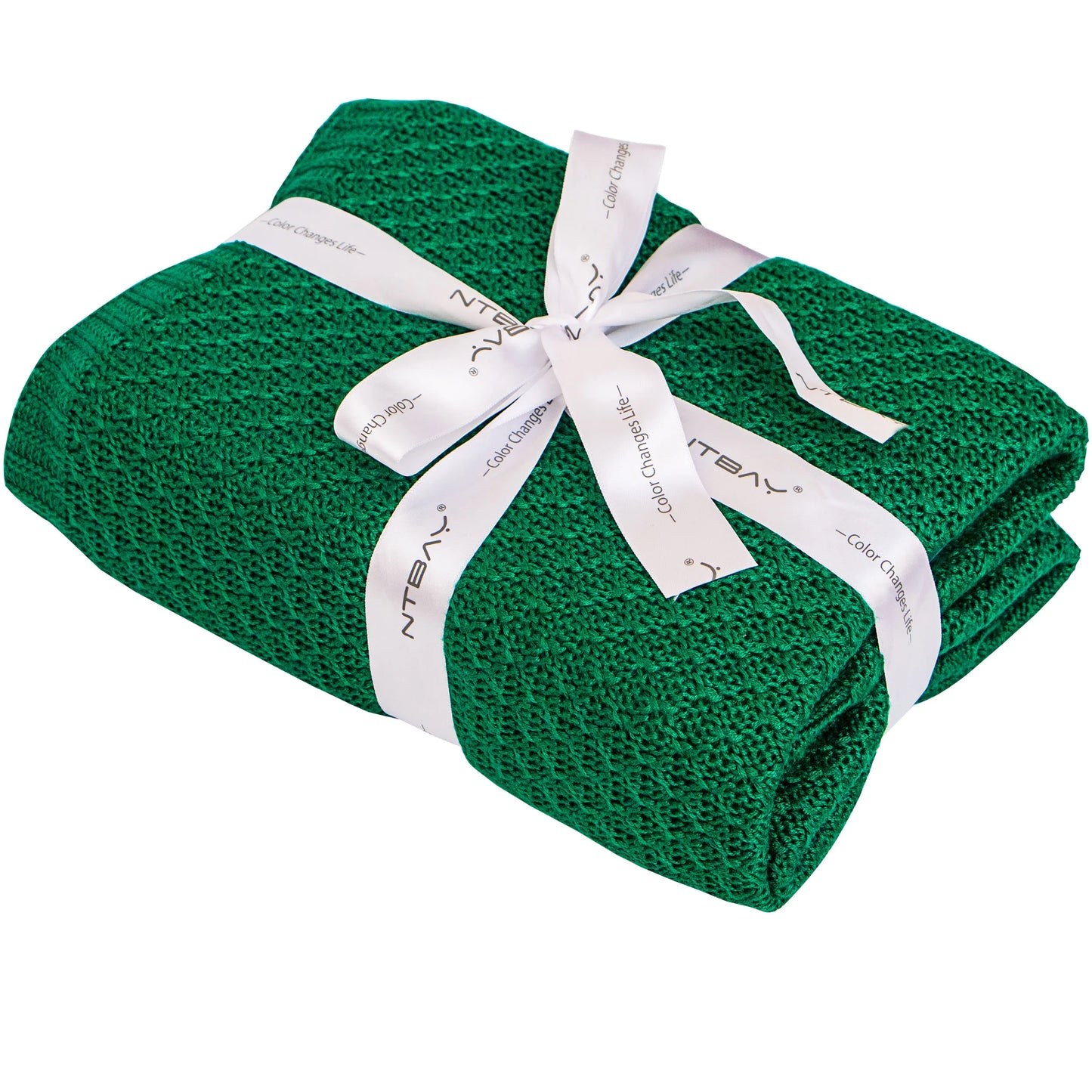 Ntbay Bamboo Cable Knit Toddler Blanket Soft Cooling Touch