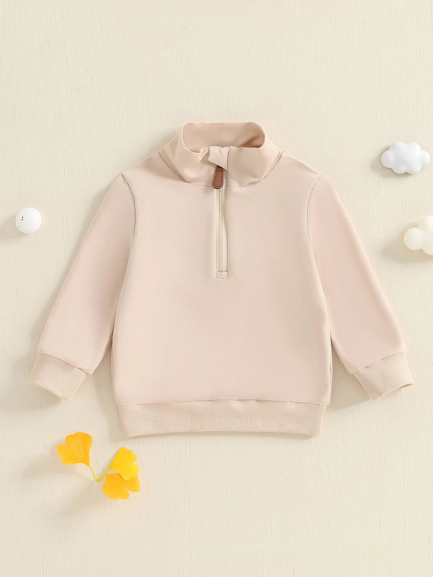 Toddler Boy Warm Fleece Pullover Half Zip Mock Neck Sweatshirt