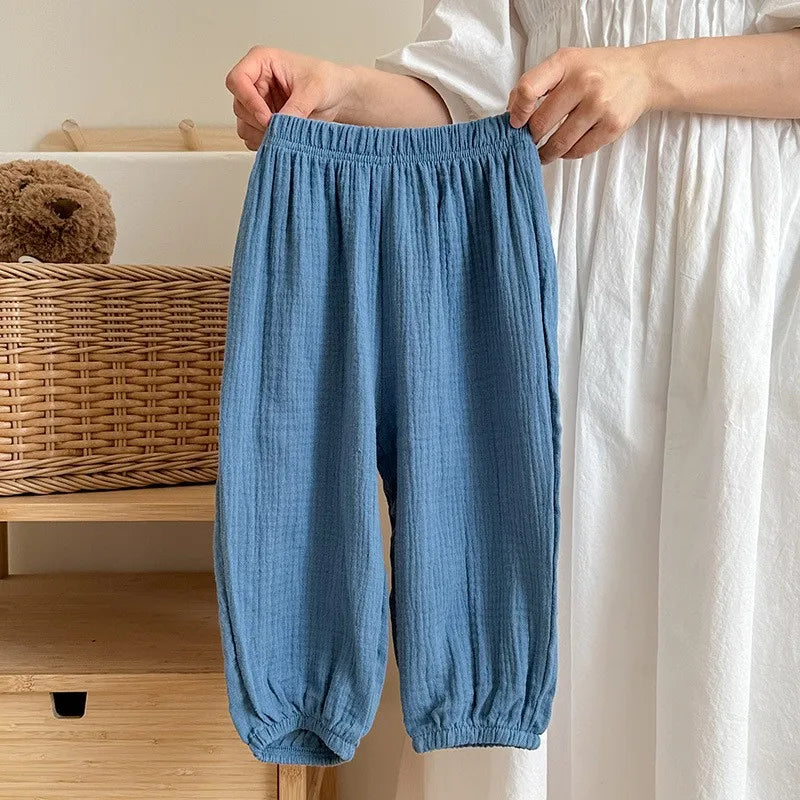 Unisex Kids Anti Mosquito Pants Elastic Waist Lightweight Polyester