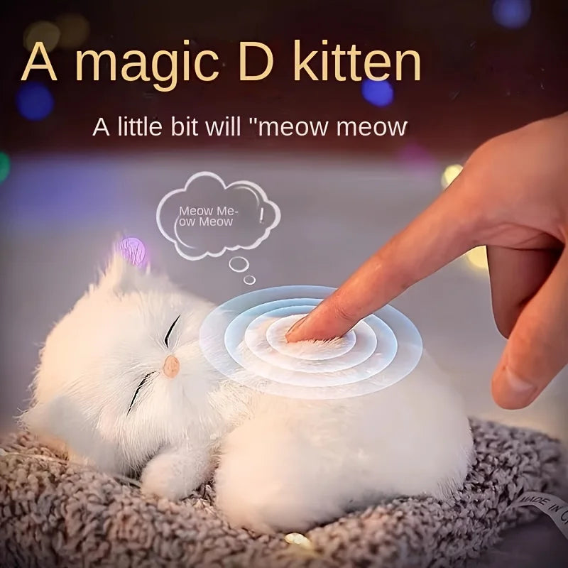 Interactive Meowing Kitten Plush With Press To Meow Sound Gift